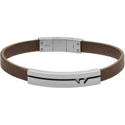 Emporio Armani Męska Bransoletka Skóra egs2300040. Szare bransoletki męskie marki Emporio Armani. W wyprzedaży za 540,00 zł.