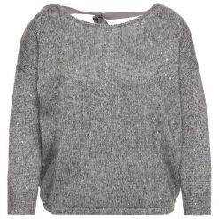 Sweter Patrizia Pepe 8J0898/A5G0. Szare swetry damskie Patrizia Pepe, bez wzorów, z bawełny, klasyczne, bez rękawów, bez kaptura. W wyprzedaży za 449,00 zł.