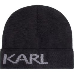 Czapka KARL LAGERFELD - 805601 502322 990. Czarne czapki męskie KARL LAGERFELD, na zimę, bez wzorów, z wiskozy. Za 439,00 zł.