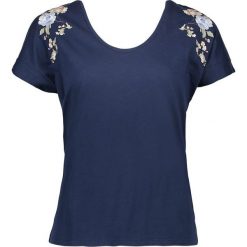 Koszulka w kolorze granatowym. Niebieskie t-shirty damskie Benetton, xs, z aplikacjami, z bawełny, z okrągłym kołnierzem. W wyprzedaży za 58,95 zł.