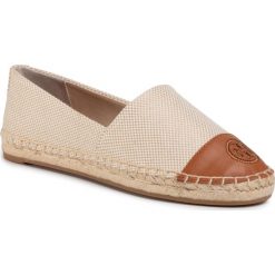 Espadryle TORY BURCH - Color Black Flat Espadrille 74058 Natural/Ambra 266. Brązowe espadryle damskie Tory Burch, bez wzorów, ze skóry ekologicznej, bez obcasa, na płaskiej podeszwie, bez zapięcia. Za 779,00 zł.