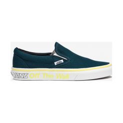 Vans Classic Slip On Buty Niebieski Zielony. Niebieskie trampki i tenisówki damskie Vans, bez wzorów, z materiału, bez zapięcia. Za 307,95 zł.