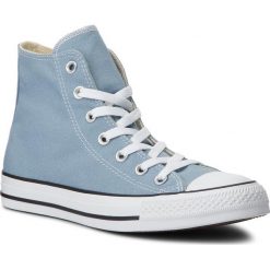 Trampki CONVERSE - Ctas Hi 162114C Washed Denim. Niebieskie półbuty damskie Converse, bez wzorów, z gumy, bez obcasa, bez zapięcia. W wyprzedaży za 209,00 zł.