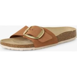 Birkenstock - Sandały damskie ze skóry – Madrid Big Buckle, beżowy. Brązowe sandały damskie Birkenstock, bez wzorów, ze skóry, bez obcasa, na klamry. Za 379,95 zł.