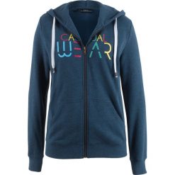 Bluzy damskie: Bluza rozpinana z nadrukiem bonprix ciemnoniebieski z nadrukiem
