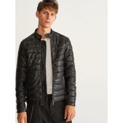Kurtka biker z imitacji skóry - Czarny. Czarne kurtki męskie bomber Reserved, m, ze skóry. Za 299,99 zł.