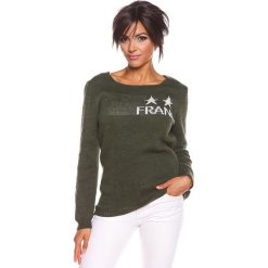 Swetry klasyczne damskie: Sweter "Luna" w kolorze khaki