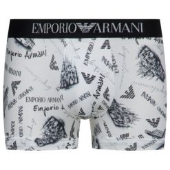 Bokserki Emporio Armani Underwear 111389 9A509 61310. Białe bokserki męskie Emporio Armani Underwear, bez wzorów, z elastanu. W wyprzedaży za 139,00 zł.