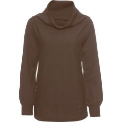 Swetry oversize damskie: Sweter „nietoperz” bonprix brązowy