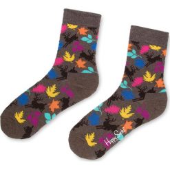Skarpety Wysokie Unisex HAPPY SOCKS - DEE01-8000 Kolorowy Szary. Szare skarpetki damskie marki Happy Socks, w kolorowe wzory, z elastanu. Za 34,90 zł.
