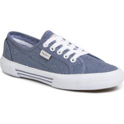Tenisówki PEPE JEANS - Aberlady Angry-20 PLS30948 Marine 585. Niebieskie półbuty damskie Pepe Jeans, na co dzień, bez wzorów, z jeansu, marine, bez obcasa, na płaskiej podeszwie, bez zapięcia. Za 239,00 zł.