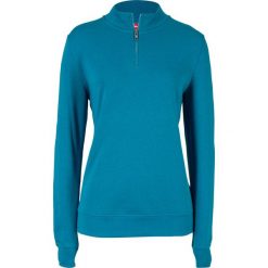 Bluza z zamkiem, długi rękaw bonprix morski turkusowy. Niebieskie bluzy damskie bonprix, długie. Za 54,99 zł.