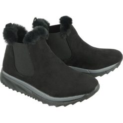 XTI 48558 czarny, botki damskie. Czarne botki damskie Xti, bez obcasa, na koturnie, bez zapięcia. Za 209,90 zł.