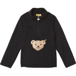 Bluza w kolorze czarnym. Czarne bluzy niemowlęce Steiff, z aplikacjami, z krótkim rękawem, krótkie, bez kaptura. W wyprzedaży za 58,95 zł.
