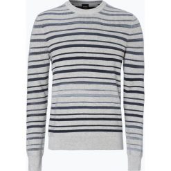 BOSS Casual - Sweter męski z dodatkiem jedwabiu – Akrighe, czarny. Czarne swetry klasyczne męskie marki BOSS Casual, m, w paski. Za 649,95 zł.