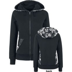 Bluzy rozpinane damskie: Gothicana by EMP Skull Flower Hoodie Jacket Bluza z kapturem rozpinana damska szary