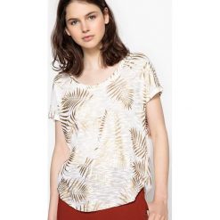 T-shirty damskie: T-shirt z okrągłym dekoltem, z wzorem i krótkim rękawem