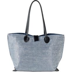 Torba shopper bonprix szaro-czarny. Szare torby damskie na zakupy bonprix, bez wzorów, ze skóry, duże, bez dodatków. Za 99,99 zł.