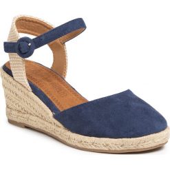 Espadryle REFRESH - 69569 Navy. Niebieskie espadryle damskie Refresh, bez wzorów, z tworzywa sztucznego, bez obcasa, na obcasie. Za 169,00 zł.