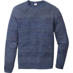 Sweter Regular Fit bonprix niebieski. Niebieskie swetry klasyczne męskie marki bonprix, m, w paski. Za 59,99 zł.