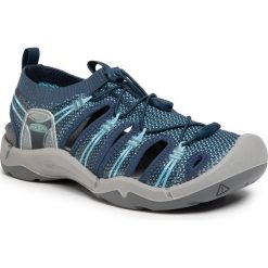 Sandały KEEN - Evofit 1 1022323 Navy/Bright Blue. Niebieskie klapki damskie Keen, bez wzorów, z tworzywa sztucznego, bez obcasa. W wyprzedaży za 369,00 zł.