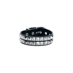Blackheart Studs Bransoletka skórzana czarny/odcienie srebrnego. Szare bransoletki męskie marki Blackheart, srebrne. Za 42,90 zł.