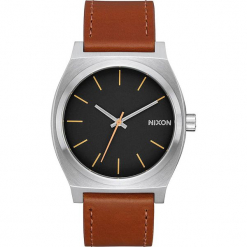Zegarek kwarcowy "Time Teller" w kolorze jasnobrązowo-srebrno-czarnym. Brązowe, analogowe zegarki męskie marki Nixon, ze stali. W wyprzedaży za 159,95 zł.