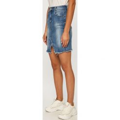 Answear - Spódnica jeansowa Answear Lab. Niebieskie spódniczki damskie ANSWEAR, na co dzień, s, bez wzorów, z elastanu, casualowe, z podwyższonym stanem, mini, proste. Za 119,90 zł.