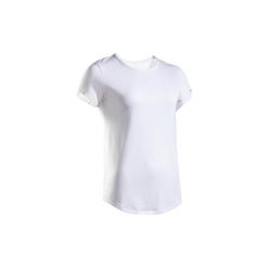 KOSZULKA tenis TS DRY 100 damska. Białe t-shirty damskie ARTENGO, bez wzorów, z poliesteru, bez kołnierzyka, bez rękawów, bez kaptura, tenisowe. Za 24,99 zł.