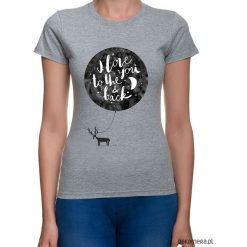 Koszulka damska. I love to the you & back. Niebieskie bluzki z odkrytymi ramionami marki Pakamera, z syntetyku, duże. Za 79,00 zł.
