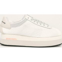 Diesel - Buty. Białe buty sportowe damskie Diesel, ze skóry. W wyprzedaży za 639,90 zł.