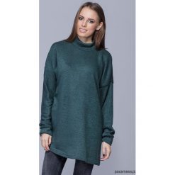 Swetry klasyczne damskie: Długi ciepły sweter one size-morski H009
