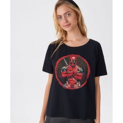 Koszulka Deadpool - Czarny. Czarne koszulki damskie House, s, bez wzorów, bez kołnierzyka, bez rękawów. Za 49,99 zł.