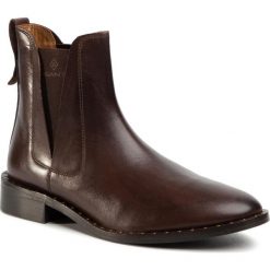 Sztyblety GANT - Hampton 19551993 Brown G420. Pomarańczowe kozaki damskie GANT, ze skóry, bez obcasa, bez zapięcia. W wyprzedaży za 359,00 zł.