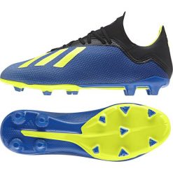 Buty piłkarskie adidas X 18.3 Fg M DA9335. Niebieskie buty sportowe męskie Adidas, z materiału, na sznurówki, do piłki nożnej. W wyprzedaży za 339,00 zł.