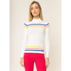 Golf Guess Debra W01R0I Z2DC0. Brązowe swetry damskie Guess, m, z aplikacjami, z wiskozy, bez rękawów, bez kaptura. W wyprzedaży za 279,00 zł.