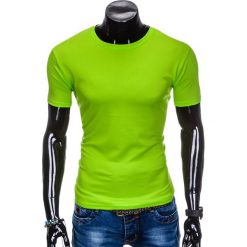 T-shirt męski bez nadruku S883 - limonkowy. Zielone t-shirty męskie Ombre Clothing, s, z nadrukiem, bez kołnierzyka. Za 19,99 zł.