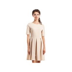 Sukienka z kontrafałdą S003. Czerwone sukienki damskie Style, s, w paski, z tkaniny, bez kołnierzyka, bez rękawów, rozkloszowane. Za 145,00 zł.