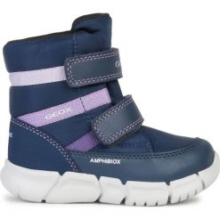 Geox buty zimowe dziewczęce Flexyper 25 niebieskie. Niebieskie buty dziewczęce zimowe Geox, bez zapięcia. Za 349,00 zł.