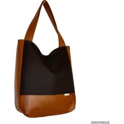 Shopper bag damskie: 5433 ankate, duży czarny worek na ramię, shopper