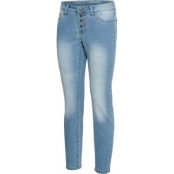 Dżinsy SKINNY bonprix niebieski "bleached”. Niebieskie jeansy damskie bonprix, z jeansu. Za 124,99 zł.