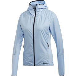 Kurtka do biegania damska ADIDAS TERREX SKYCLIMB W GLOW BLUE / DZ0772. Niebieskie kurtki sportowe damskie Adidas, bez wzorów, bez kaptura, do biegania. Za 399,99 zł.
