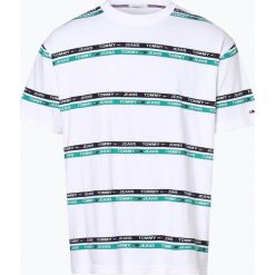 Tommy Jeans - T-shirt męski, biały. Białe t-shirty męskie Tommy Jeans, m, w paski, z bawełny, eleganckie, bez kołnierzyka. Za 149,95 zł.