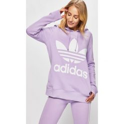 Adidas Originals - Bluza. Fioletowe bluzy damskie adidas Originals, s, z nadrukiem, z elastanu, bez rękawów, z kapturem. Za 279,90 zł.