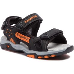Sandały KANGAROOS - K-Celtic 18337 000 5061 S Jet Black/Orange. Czarne sandały chłopięce KangaROOS, ze skóry ekologicznej, bez zapięcia. W wyprzedaży za 109,00 zł.