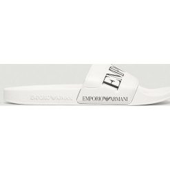 Emporio Armani - Klapki. Czarne kapcie męskie Emporio Armani, z gumy, bez zapięcia. Za 279,90 zł.
