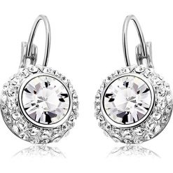 Kolczyki z kryształkami Swarovski. Szare kolczyki damskie METROPOLITAN, z kryształem. W wyprzedaży za 39,95 zł.
