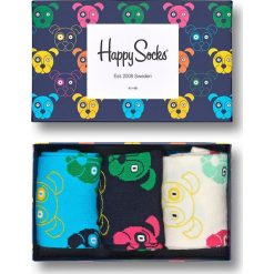 Happy Socks - Skarpetki Gift Box (3-pak). Niebieskie skarpetki damskie z elastanu. W wyprzedaży za 79,90 zł.