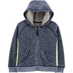 Bluza w kolorze granatowym. Niebieskie bluzy niemowlęce Carter's, w paski, z bawełny, bez rękawów, bez kaptura. W wyprzedaży za 47,95 zł.