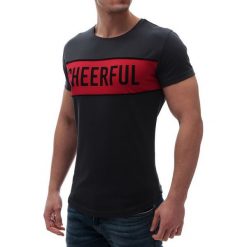 Męski t-shirt CHEERFUL BLACK. Czarne t-shirty męskie Męski t-shirt CHEERFUL BLACK, s, bez wzorów, bez kołnierzyka. W wyprzedaży za 29,00 zł.